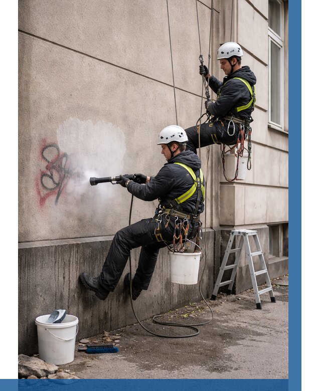 Удаление граффити с фасада в Самаре от 4548 р. | ВЫСОТНИК-Смр