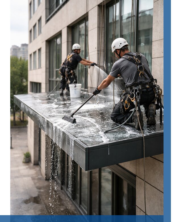 Мойка козырьков и навесов в Самаре от 3537 р. | ВЫСОТНИК-Смр