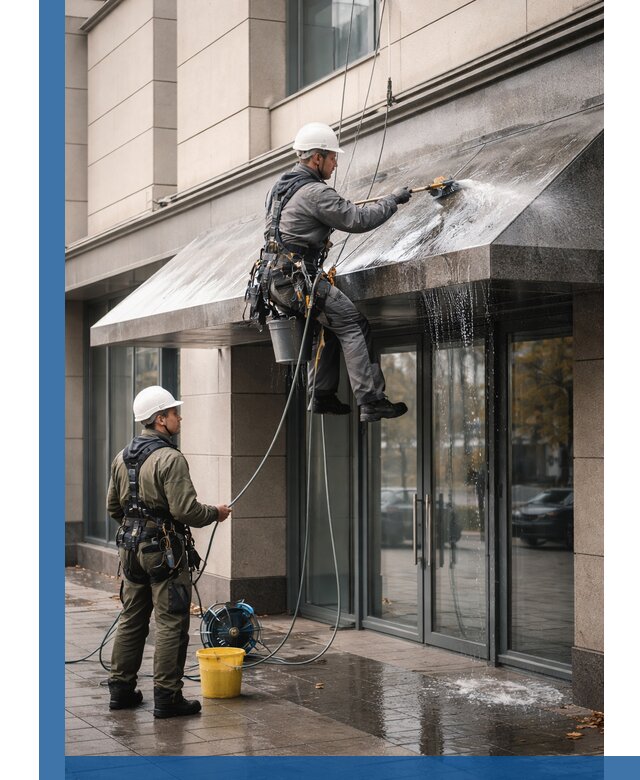 Профессиональная мойка козырьков и навесов в Самаре