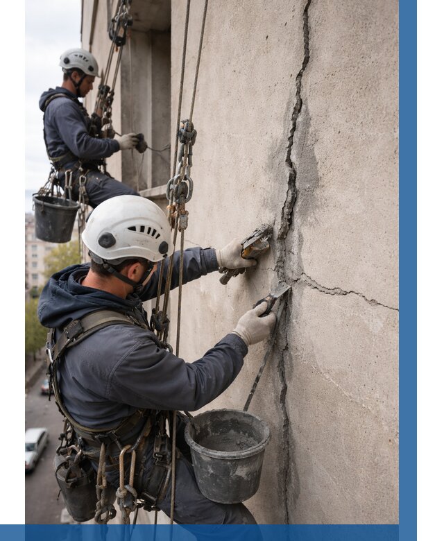 Заделка трещин на фасаде в Самаре от 910 р. | ВЫСОТНИК-Смр