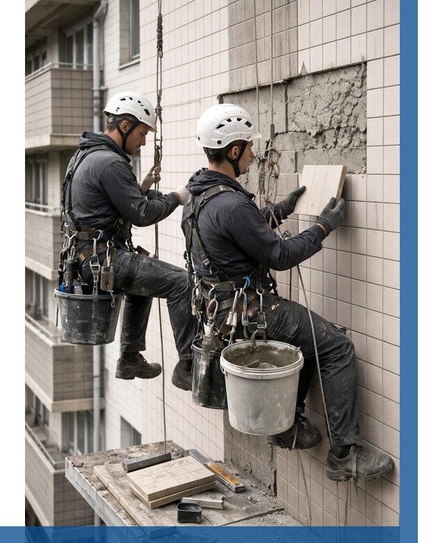 Ремонт облицовки фасада плиткой в Самаре от 1819 р. | ВЫСОТНИК-Смр