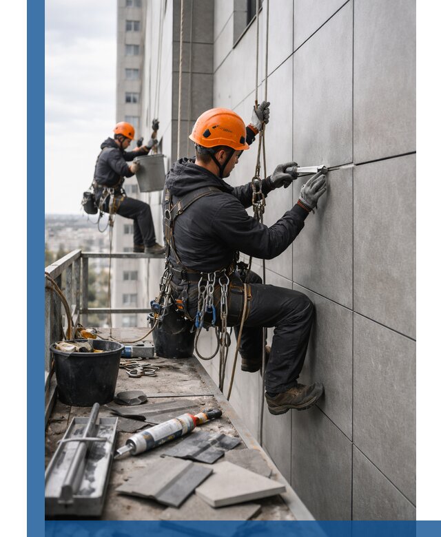 Профессиональный ремонт фасада из керамогранита в Самаре