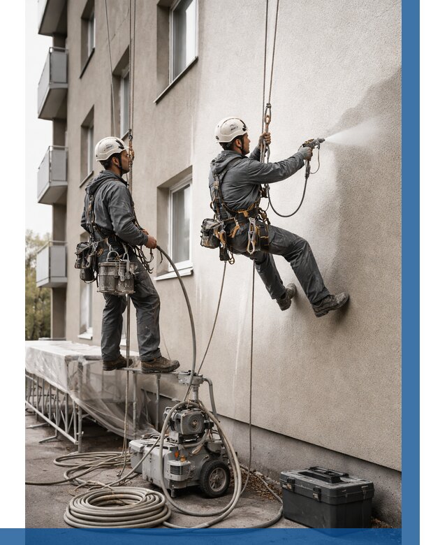 Безвоздушная покраска фасада в Самаре от 222 р/м² | ВЫСОТНИК-Смр