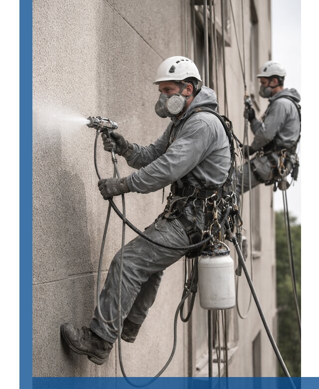 Безвоздушная покраска фасадов зданий в Самаре профессионально