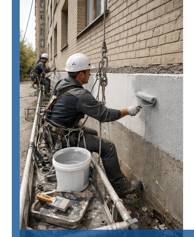 Окраска цоколя здания в Самаре профессионально и надежно