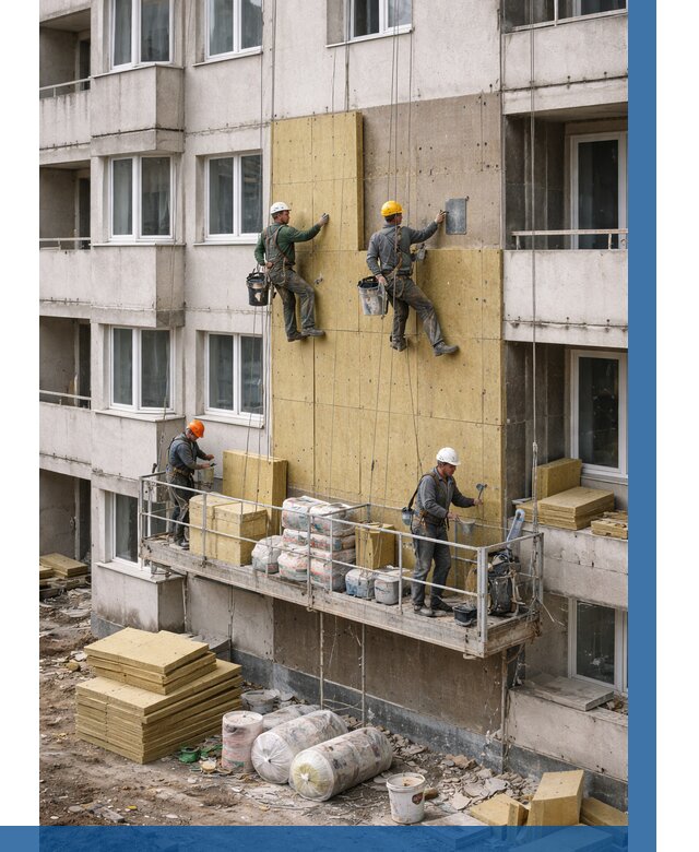 Утепление фасада минватой в Самаре от 1516 р. | ВЫСОТНИК-Смр