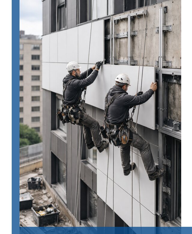 Монтаж композитных панелей фасада в Самаре под ключ