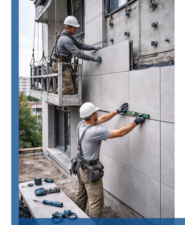 Монтаж керамогранита на фасад в Самаре под ключ с гарантией качества