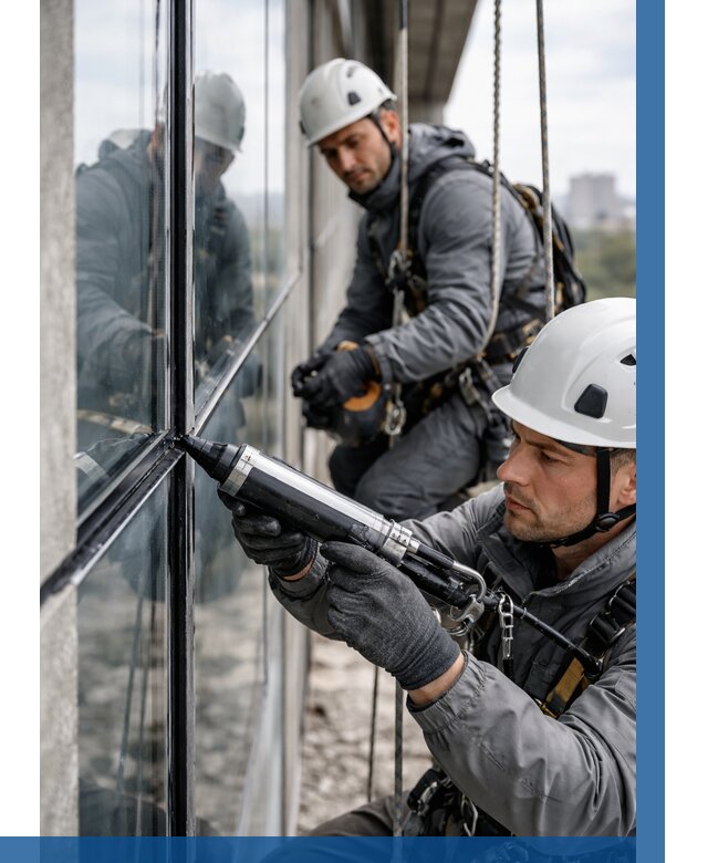 Герметизация витражных швов в Самаре от 657 р. | ВЫСОТНИК-Смр