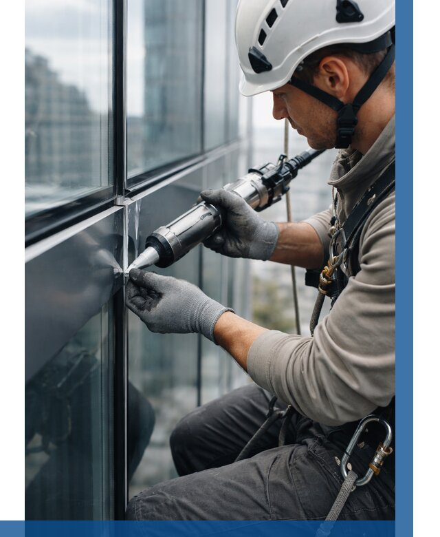 Герметизация стыков витража в Самаре от 1213 р. | ВЫСОТНИК-Смр