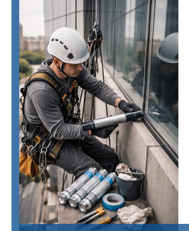 Герметизация стыков витража в Самаре для герметичных фасадов