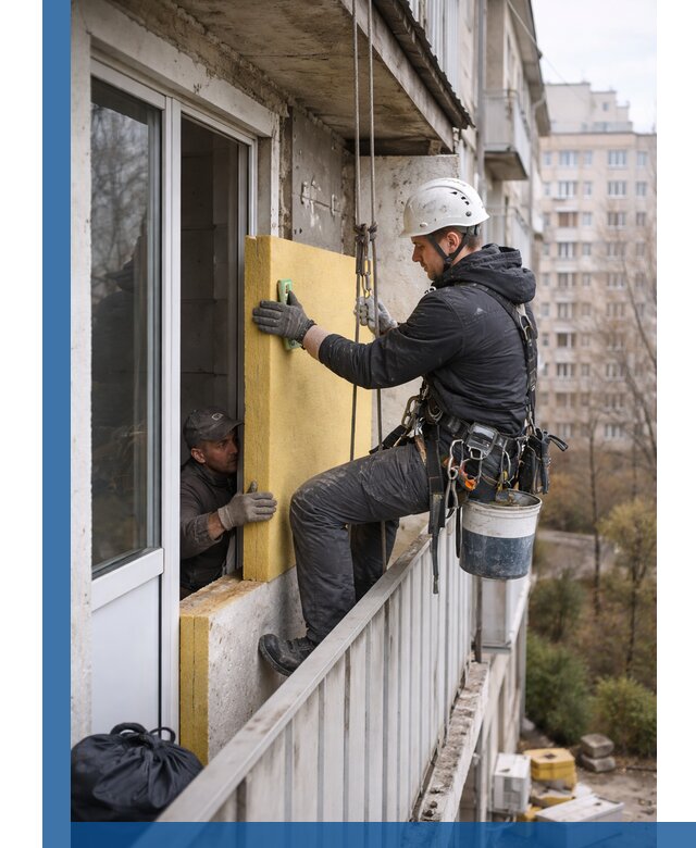 Профессиональное утепление балкона снаружи в Самаре под ключ