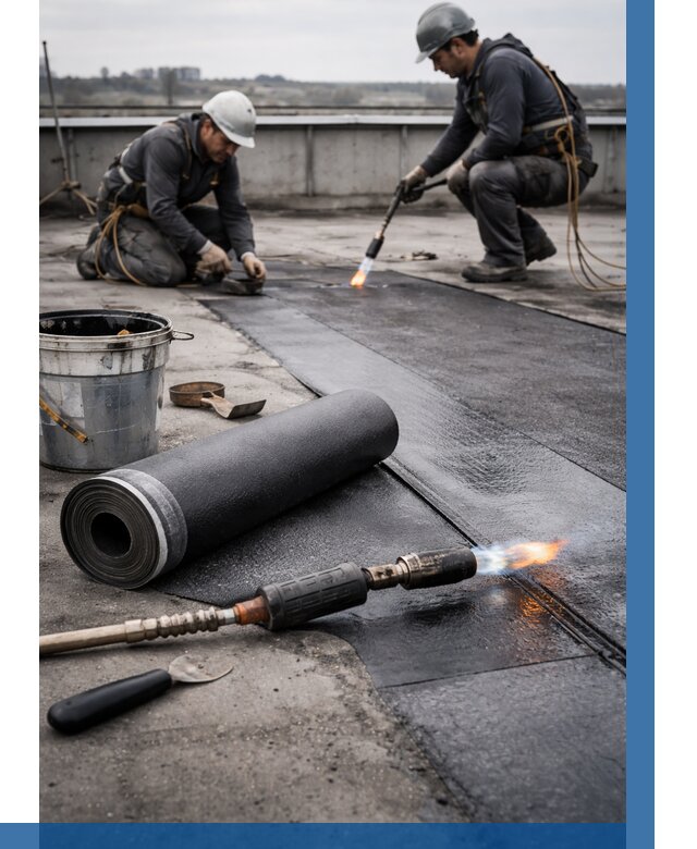 Ремонт рулонной кровли в Самаре от 657 р. | ВЫСОТНИК-Смр