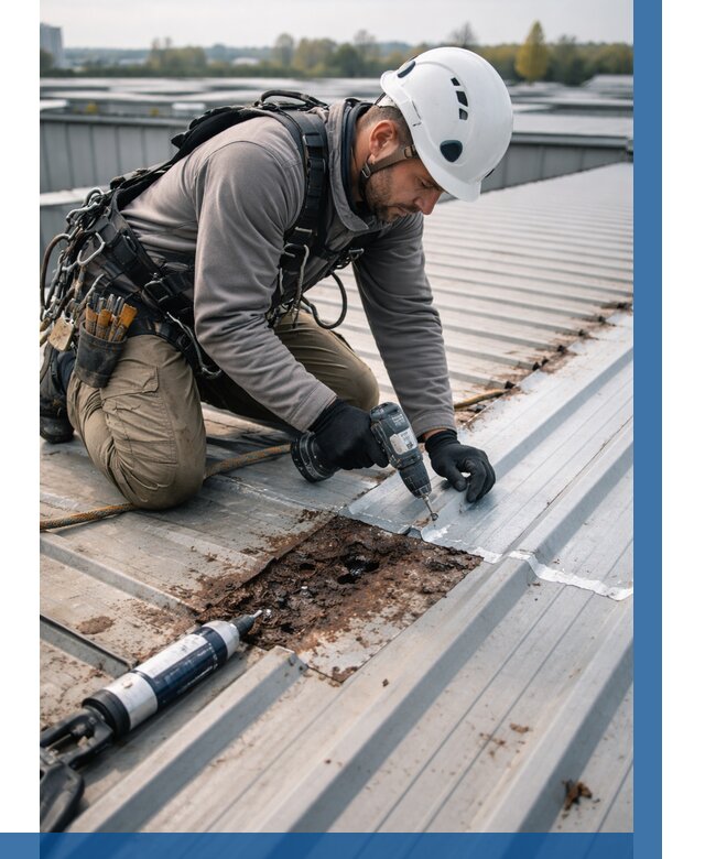 Ремонт профнастила на кровле в Самаре от 707 р. | ВЫСОТНИК-Смр