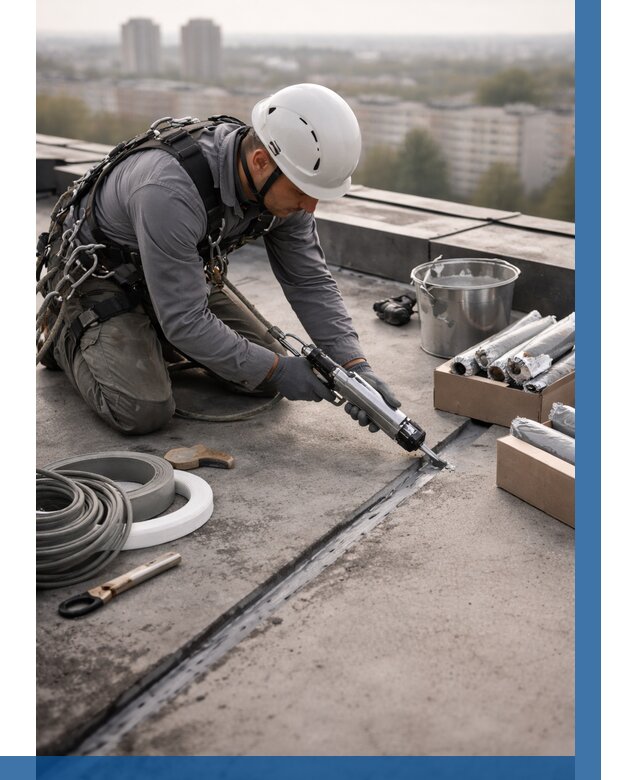 Герметизация швов кровли в Самаре от 455 р./м2 | ВЫСОТНИК-Смр