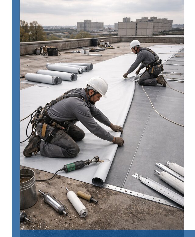 Монтаж мембранной кровли в Самаре для промышленных зданий