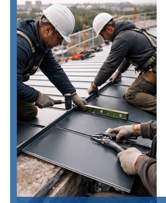 Монтаж фальцевой кровли в Самаре для промышленных зданий