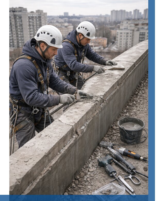 Ремонт парапета на кровле в Самаре от 1516 р. | ВЫСОТНИК-Смр