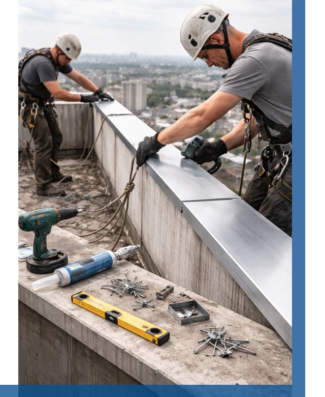 Монтаж парапетных крышек в Самаре от 808 р. | ВЫСОТНИК-Смр