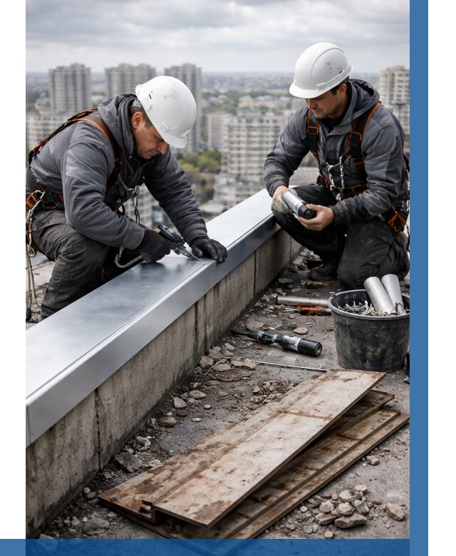 Замена парапетных крышек под ключ в Самаре от 1213 р. | ВЫСОТНИК-Смр