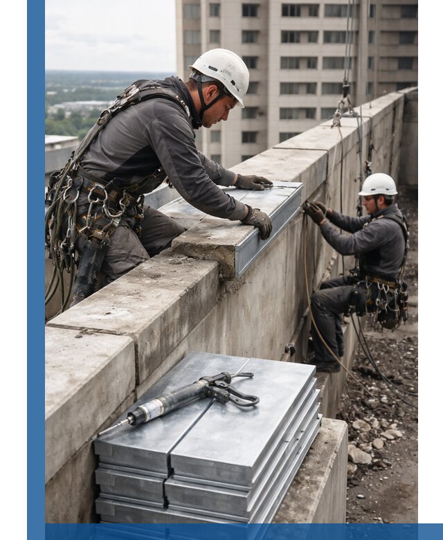 Замена парапетных крышек и установка новых в Самаре