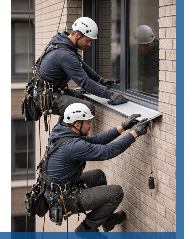 Монтаж оконных отливов под ключ в Самаре от 3537 р. | ВЫСОТНИК-Смр