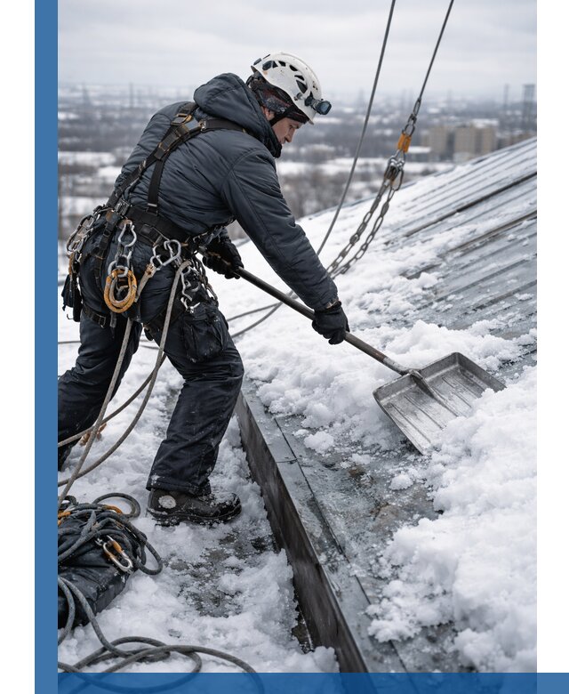 Профессиональная очистка кровли от снега и наледи в Самаре