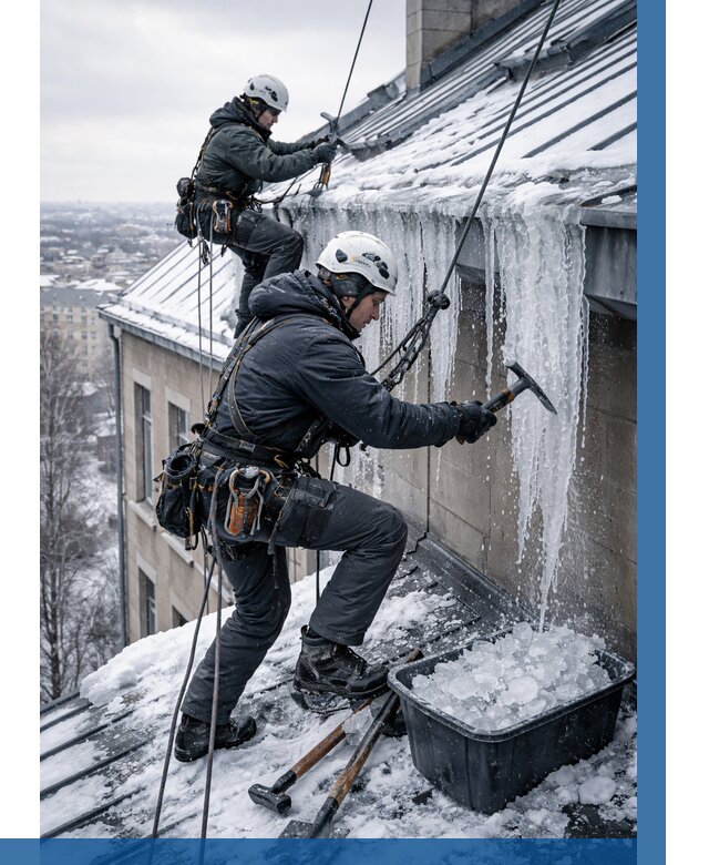 Удаление наледи с кровли в Самаре от 5558 р. | ВЫСОТНИК-Смр