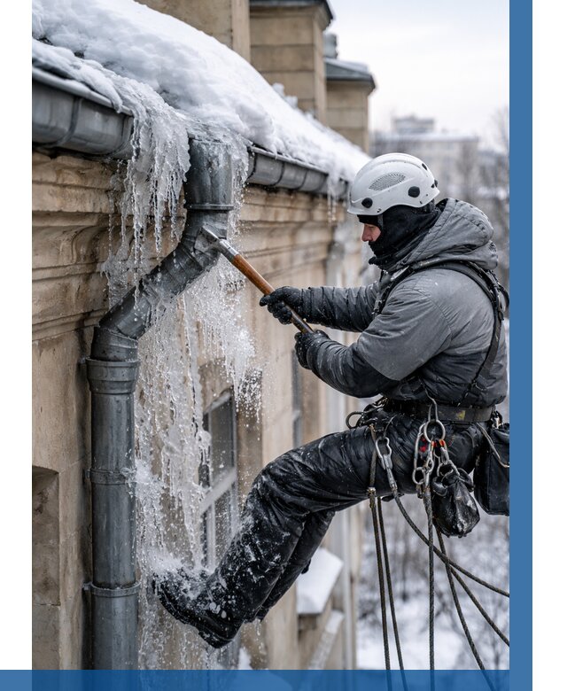 Очистка водостоков от льда в Самаре от 3537 р. | ВЫСОТНИК-Смр