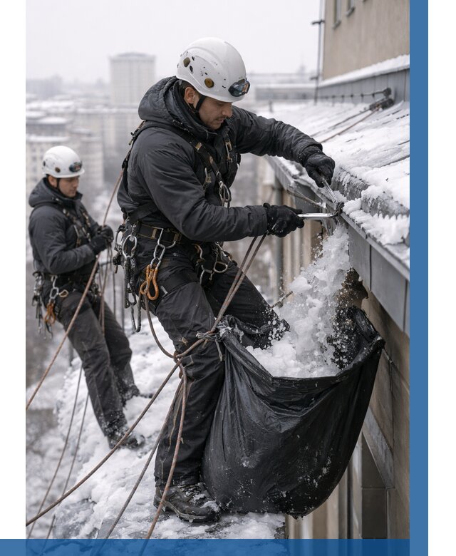 Аварийная очистка крыши в Самаре под ключ от 303 р. | ВЫСОТНИК-Смр