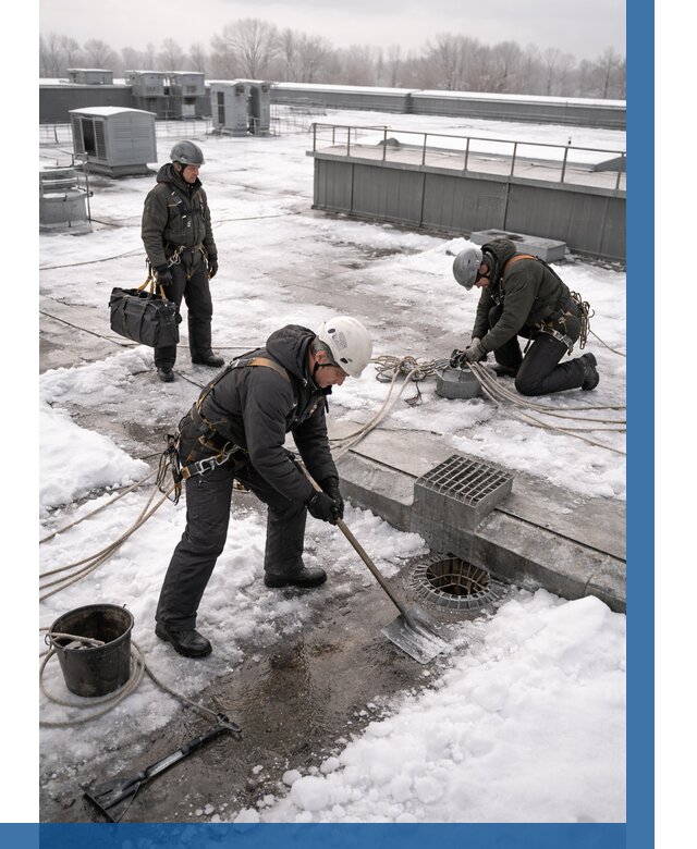 Абонентское обслуживание кровли зимой в Самаре от 8085 р. | ВЫСОТНИК-Смр