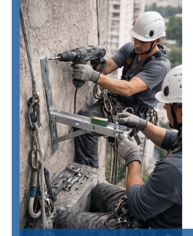 Установка кронштейнов кондиционера и крепежа в Самаре