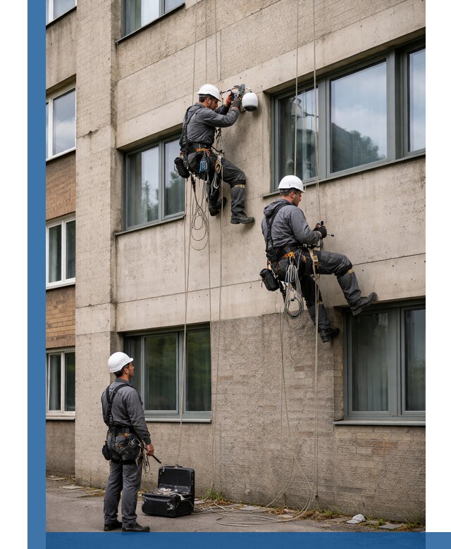 Монтаж фасадных камер видеонаблюдения в Самаре под ключ