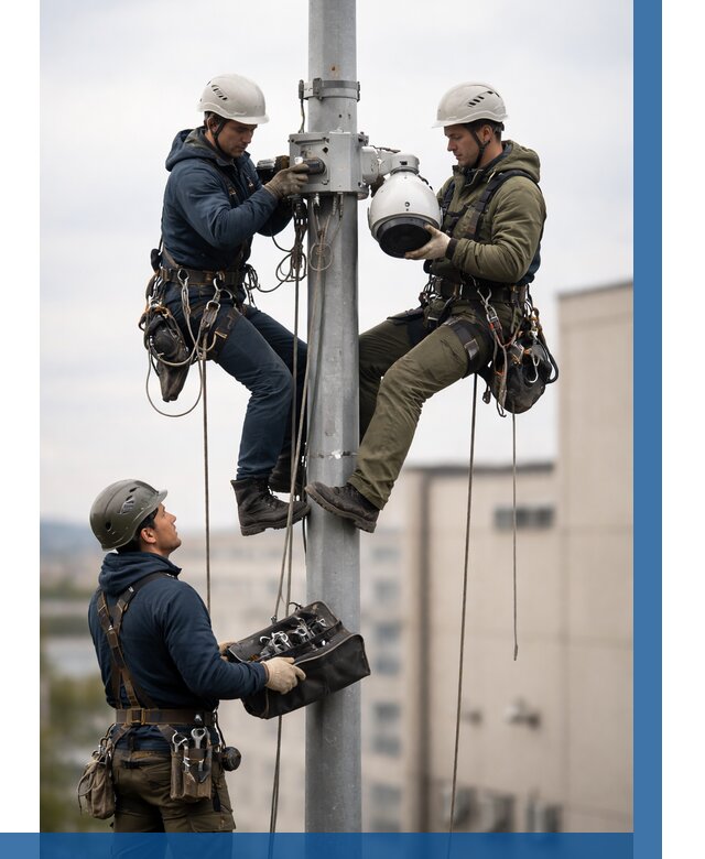 Установка видеокамер на мачте в Самаре от 8590 р. | ВЫСОТНИК-Смр