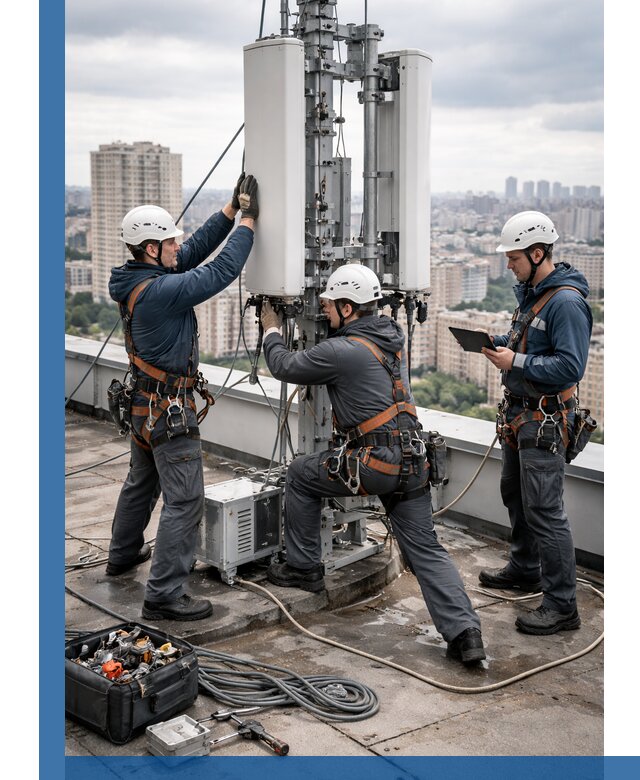 Монтаж антенн связи на крыше в Самаре с вводом в эксплуатацию