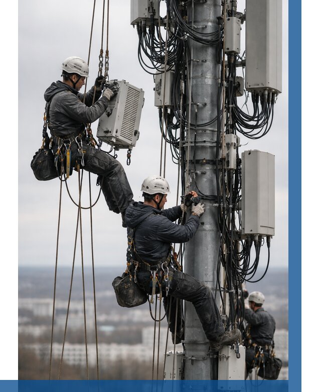 Монтаж оборудования связи на мачте в Самаре от 7580 р. | ВЫСОТНИК-Смр
