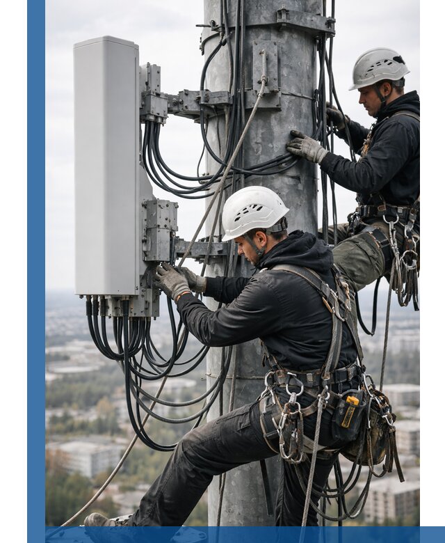 Монтаж оборудования связи на мачте в Самаре с пусконаладкой