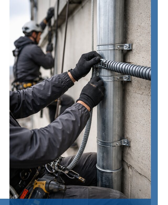 Монтаж гофры для кабеля в Самаре от 303 р. | ВЫСОТНИК-Смр