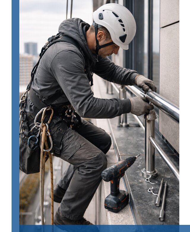 Монтаж ограждений на высоте в Самаре для зданий и конструкций