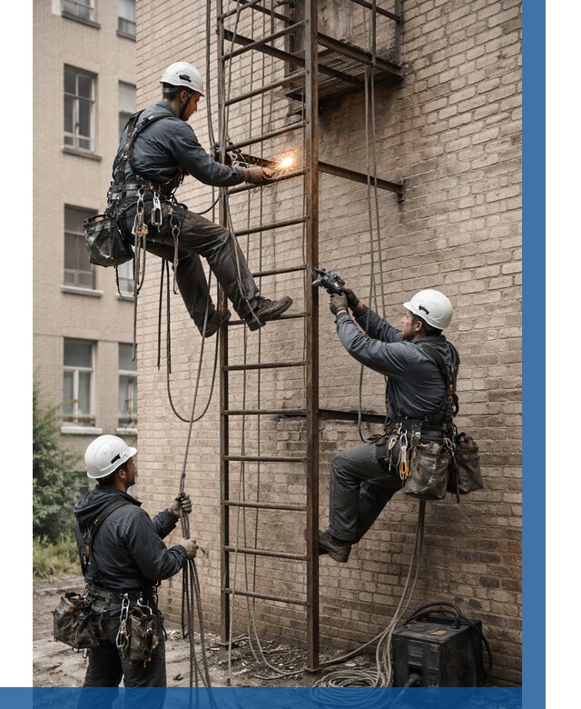 Ремонт пожарной лестницы в Самаре от 7580 р. | ВЫСОТНИК-Смр