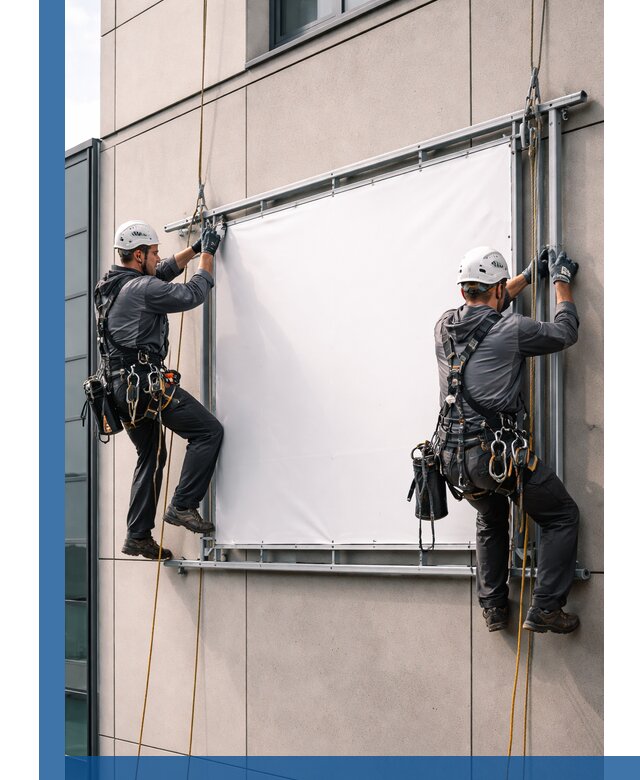 Монтаж наружной рекламной вывески в Самаре под ключ