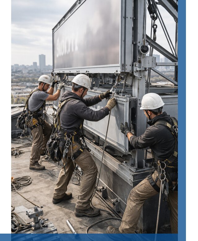 Монтаж крышной рекламной конструкции в Самаре от 60636 р.|ВЫСОТНИК-Смр