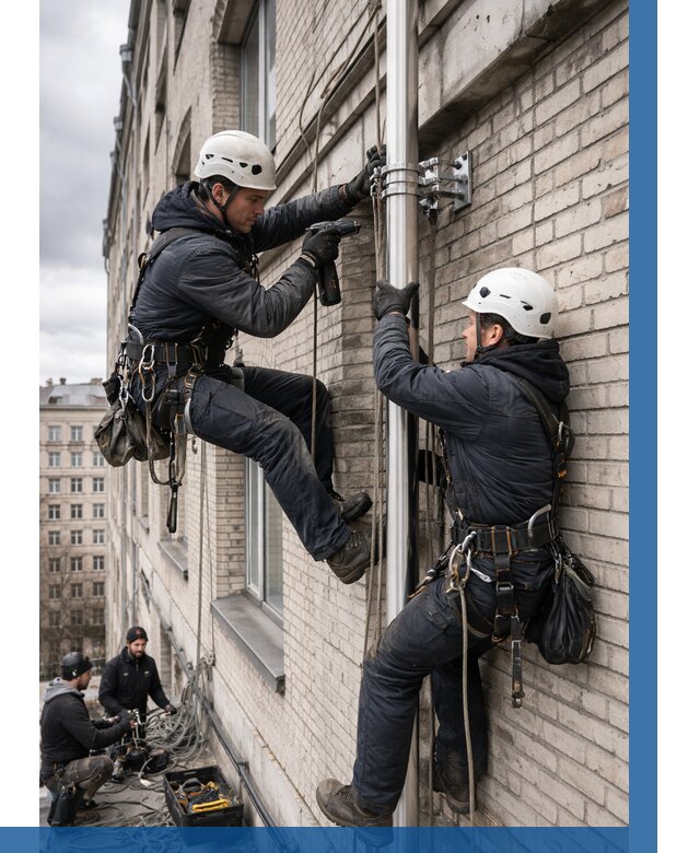 Монтаж флагштока на здании в Самаре от 6569 р. | ВЫСОТНИК-Смр