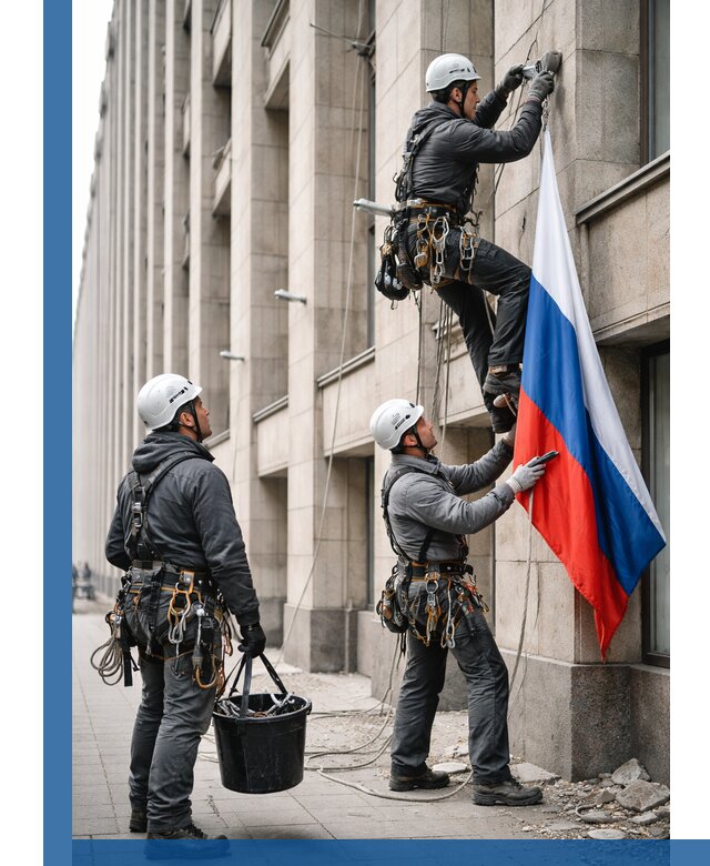 Профессиональная установка флагов на фасаде в Самаре