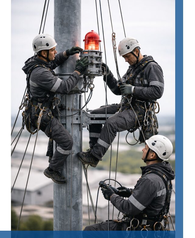 Монтаж заградительных огней в Самаре от 8590 р. | ВЫСОТНИК-Смр