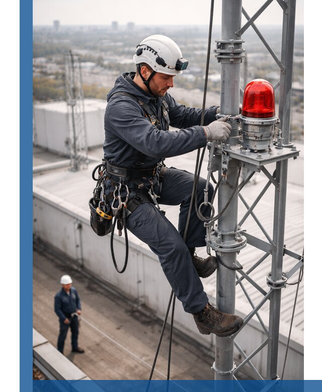 Монтаж заградительных огней и обслуживание объектов в Самаре