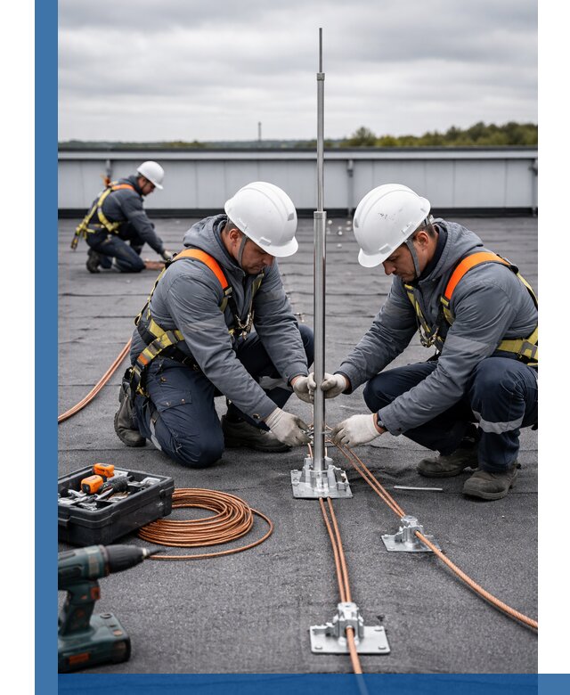 Монтаж молниезащиты на кровле в Самаре под ключ с гарантией