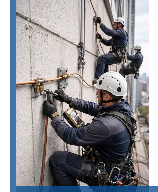 Монтаж системы заземления здания и молниезащиты в Самаре