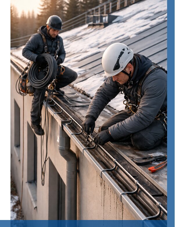 Монтаж греющего кабеля на кровле в Самаре от 455 р. | ВЫСОТНИК-Смр