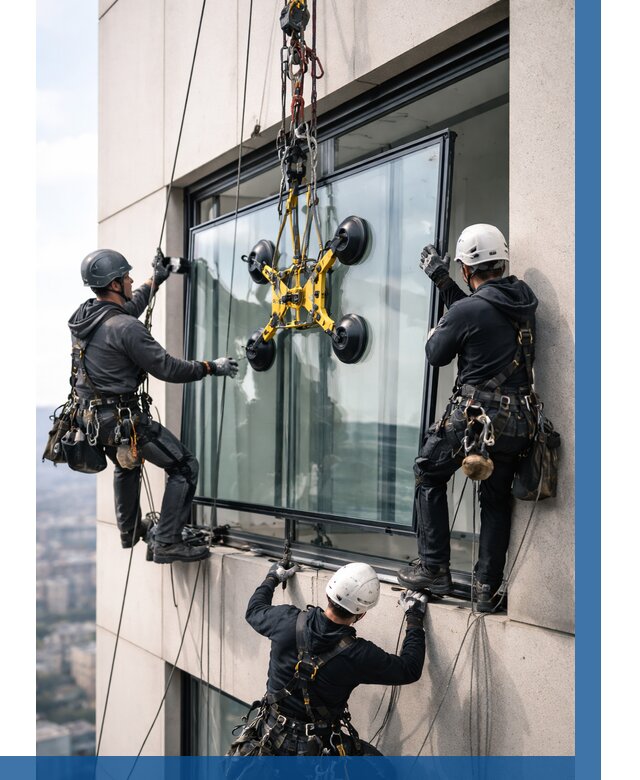 Монтаж стеклопакетов на высоте в Самаре от 3234 р. | ВЫСОТНИК-Смр